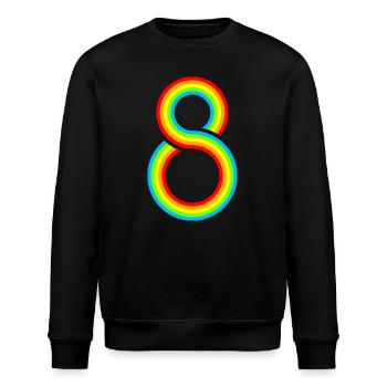 Schon 8 Jahre! - Stanley/Stella Unisex Bio-Sweatshirt ROLLER - Schwarz - Vorne - Nik (191cm)