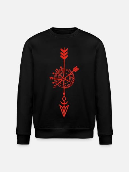 Sketch of a red compass - Stanley/Stella ROLLER Unisex Organic Sweatshirt - black