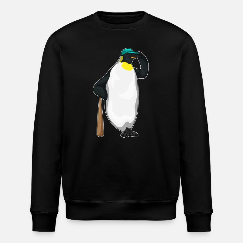 Penguin Baseball Baseball Bats - Stanley/Stella ROLLER Unisex Organic Sweatshirt - black