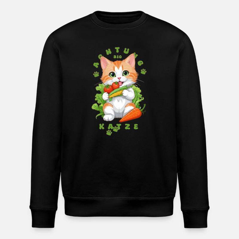 Bio Katze - Stanley/Stella Unisex Bio-Sweatshirt ROLLER - Schwarz
