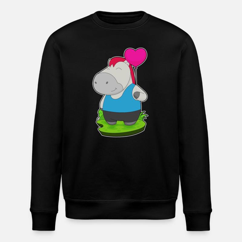 Pferd Luftballon - Stanley/Stella Unisex Bio-Sweatshirt ROLLER - Schwarz