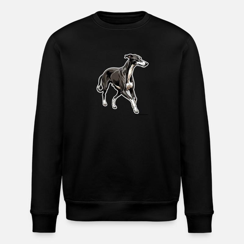 Windhund Silhouette Elegante Kontur - Stanley/Stella Unisex Bio-Sweatshirt ROLLER - Schwarz