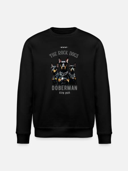 Dobermann Pinscher - der Felsenhund - Stanley/Stella Unisex Bio-Sweatshirt ROLLER - Schwarz