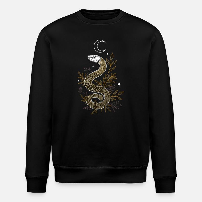 Schlange mit Gräsern im Herbst - Stanley/Stella Unisex Bio-Sweatshirt ROLLER - Schwarz