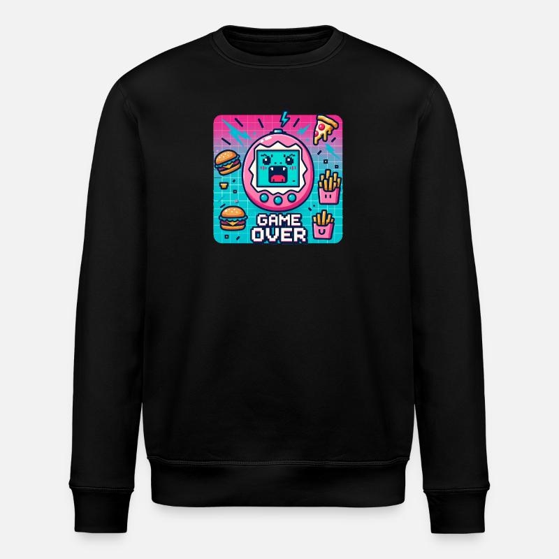 Pixel-Konsole, Retro und Snacks - Stanley/Stella Unisex Bio-Sweatshirt ROLLER - Schwarz