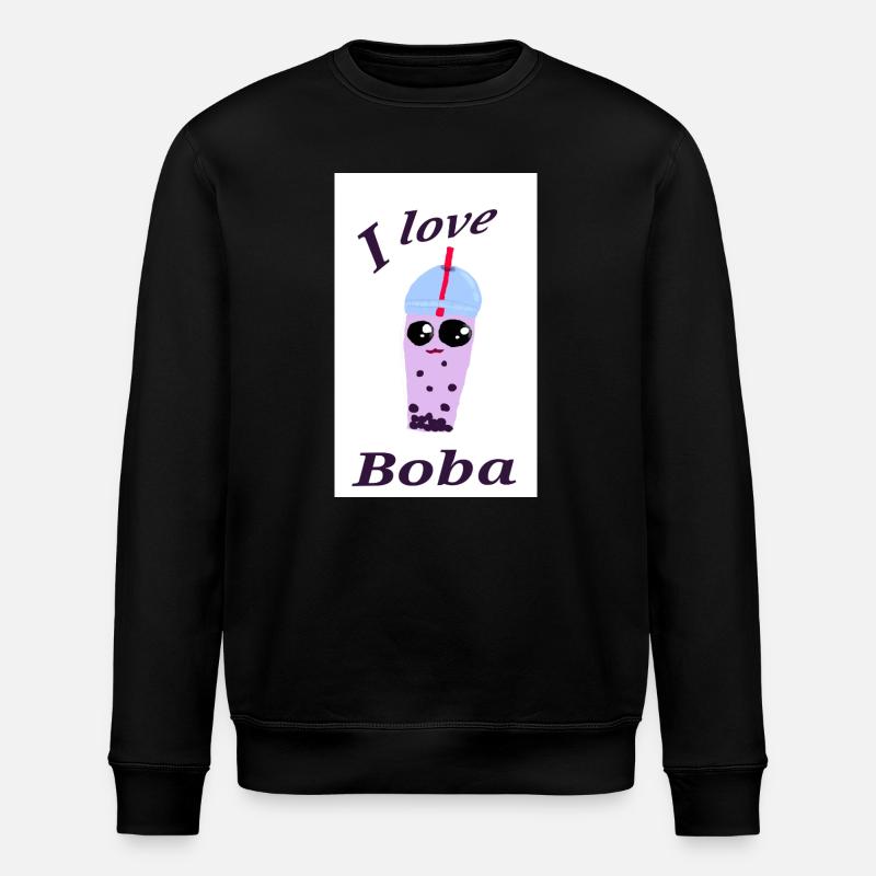 Funny Bubble Tea Illustration - Stanley/Stella ROLLER Unisex Organic Sweatshirt - black