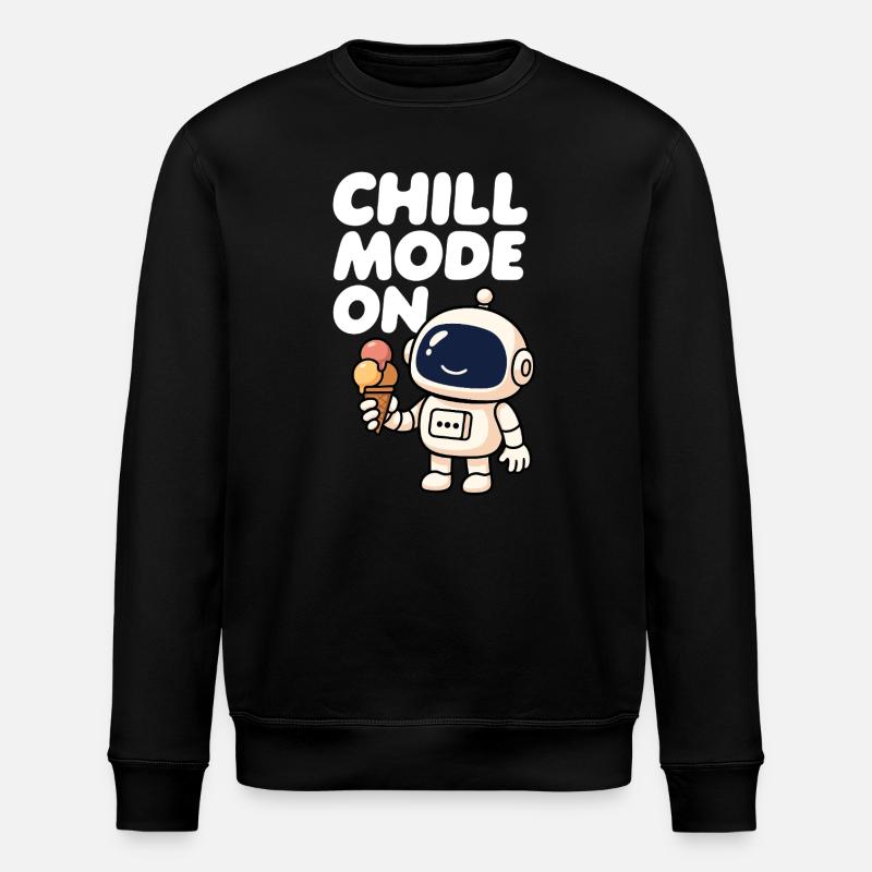 Weltraumroboter mit Eiscreme - Stanley/Stella ROLLER Unisex Organic Sweatshirt - black