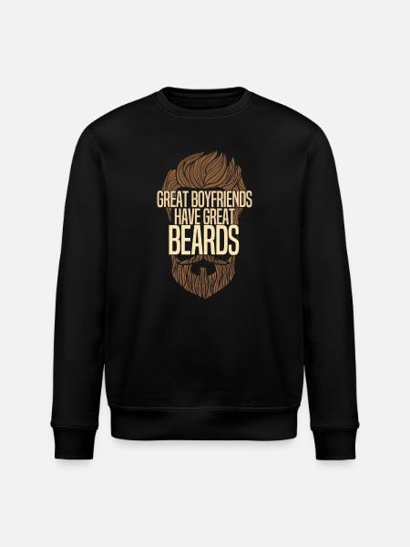 Great Boyfriends Have Great Beards - Stanley/Stella ROLLER Unisex Organic Sweatshirt - black