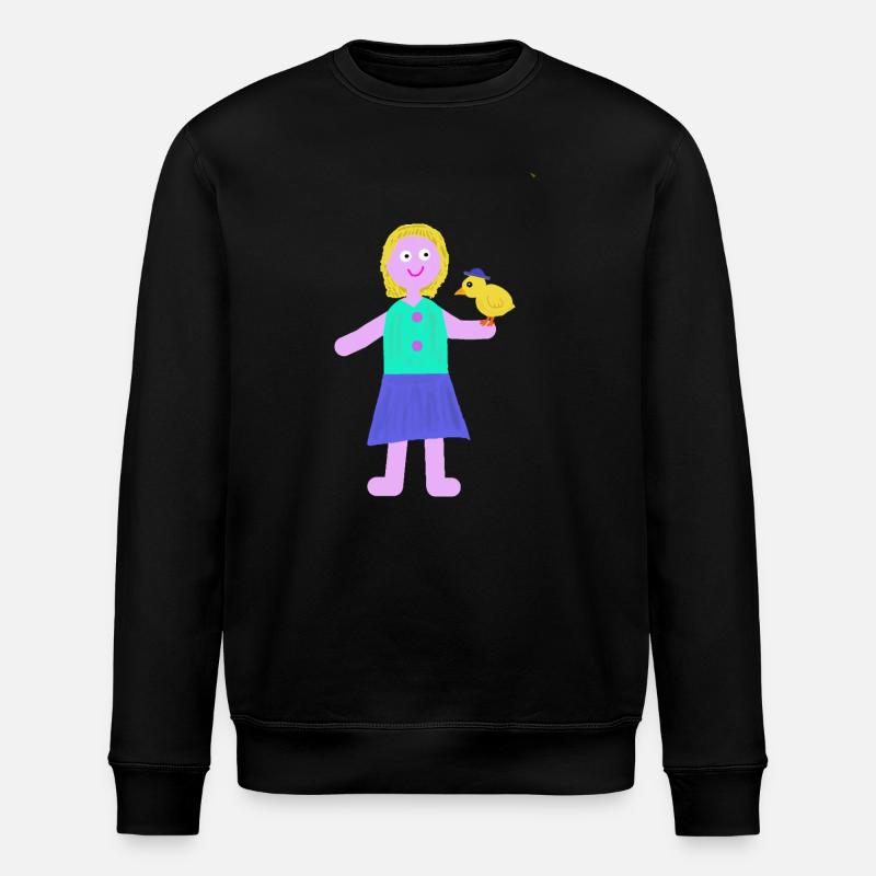 Fille souriante poulet poussin - Sweat bio ROLLER Stanley/Stella Unisexe - noir
