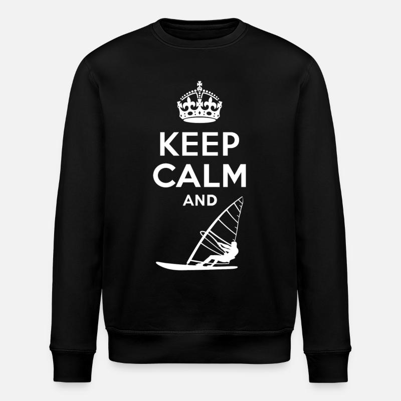 Keep Calm - Windsurfen - Stanley/Stella Unisex Bio-Sweatshirt ROLLER - Schwarz