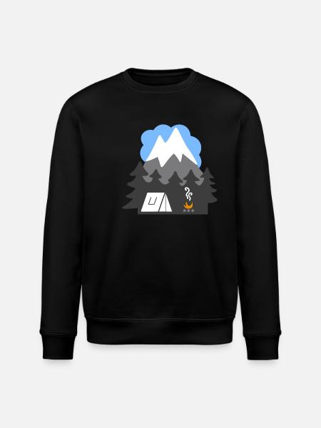 NATURE TENTS MOUNTAINS HEAVEN - Stanley/Stella ROLLER Unisex Organic Sweatshirt - black