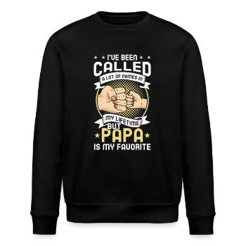 Papa Vater Sohn Geschenkidee Called A Lot Of Names - Stanley/Stella Unisex Bio-Sweatshirt ROLLER - Schwarz - Vorne - Nik (191cm)