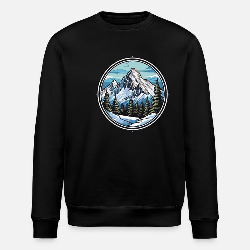 Mountains Ski Slope - Stanley/Stella ROLLER Unisex Organic Sweatshirt - black