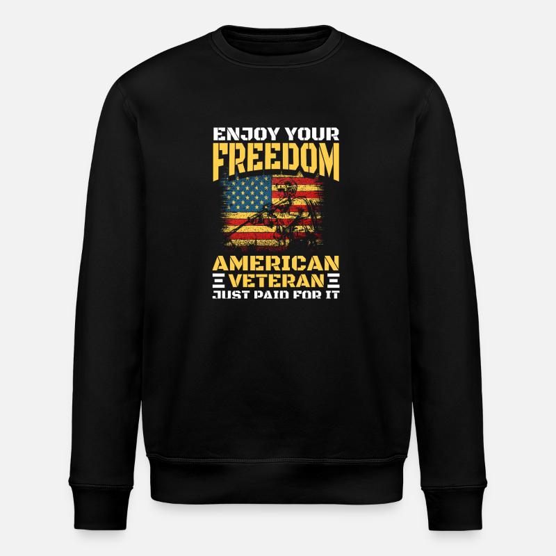 Drapeau des États-Unis Touriste militaire - Sweat bio ROLLER Stanley/Stella Unisexe - noir