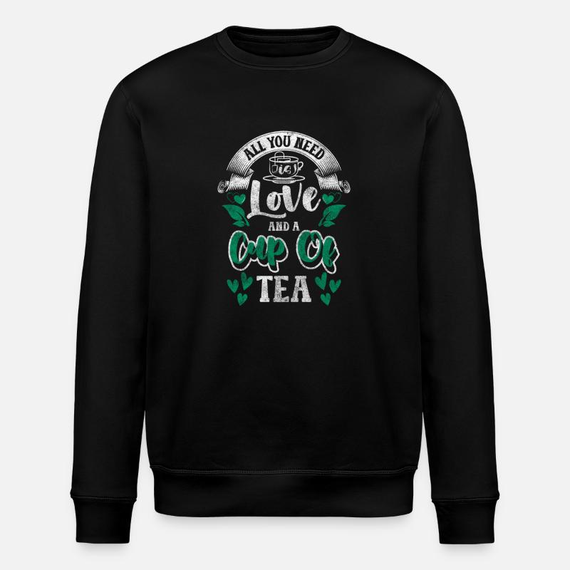 Tea drinker chamomile - Stanley/Stella ROLLER Unisex Organic Sweatshirt - black