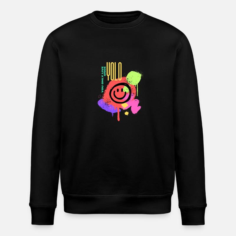 YOLO T-Shirt – Vivez l’instant présent ! - Sweat bio ROLLER Stanley/Stella Unisexe - noir