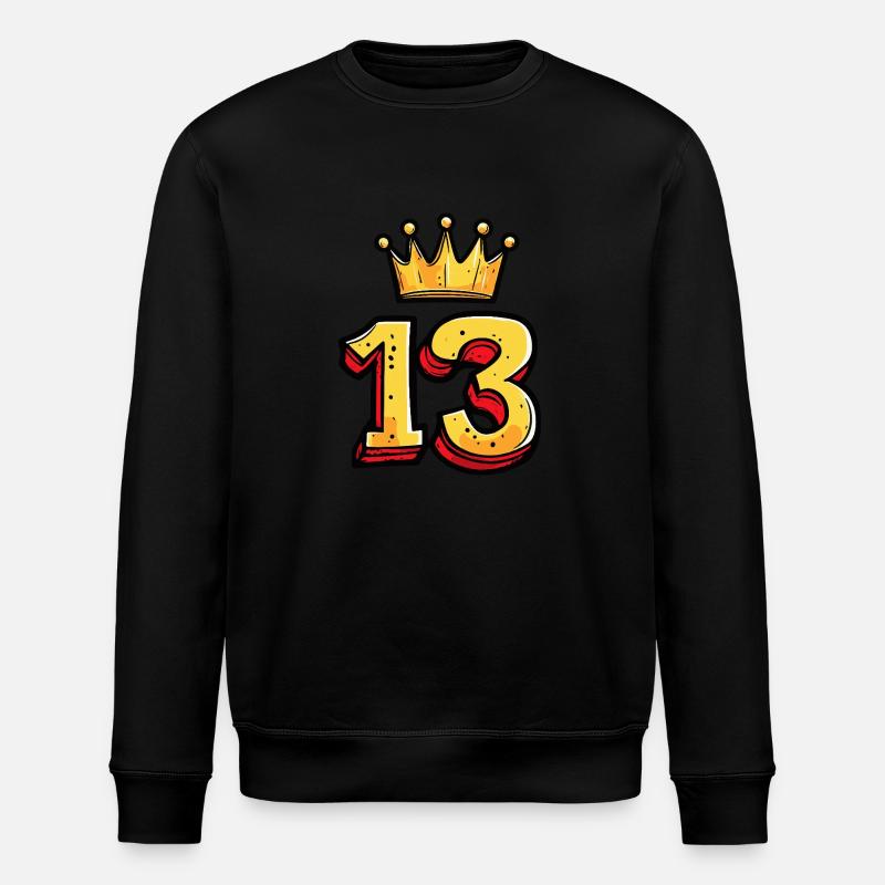 13 Zahl Krone - Stanley/Stella Unisex Bio-Sweatshirt ROLLER - Schwarz