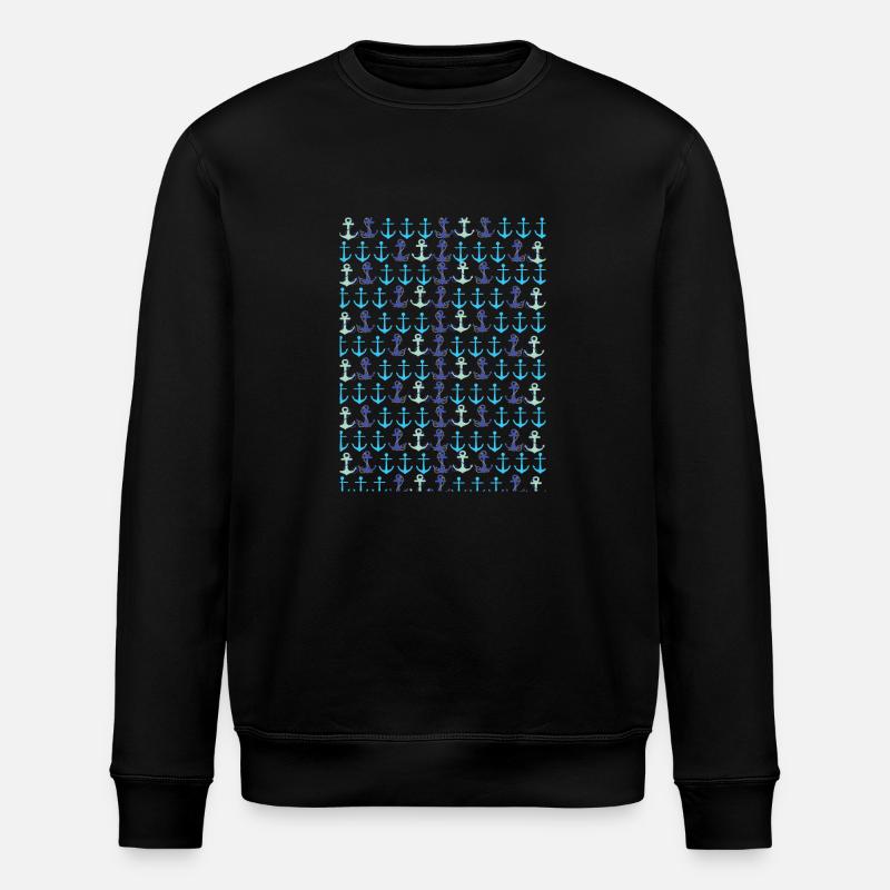 Anchor pattern - Stanley/Stella ROLLER Unisex Organic Sweatshirt - black