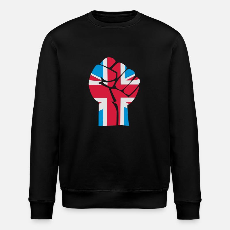fist_uk_3clr - Stanley/Stella Unisex Bio-Sweatshirt ROLLER - Schwarz