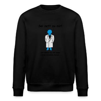 Arzt Laborant könnte es wie Unfall aussehen lassen - Stanley/Stella Unisex Bio-Sweatshirt ROLLER - Schwarz - Vorne - Nik (191cm)