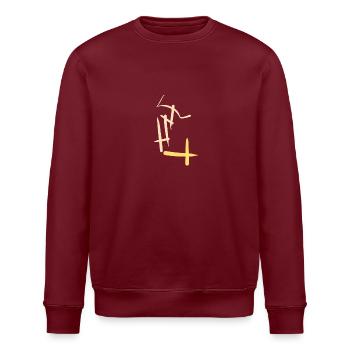 Merveilleuse abstraction - Sweat bio ROLLER Stanley/Stella Unisexe - bordeaux - Devant - Nik (191cm)