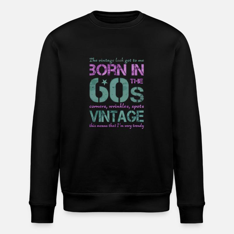 60er Sechziger 60s - Stanley/Stella Unisex Bio-Sweatshirt ROLLER - Schwarz