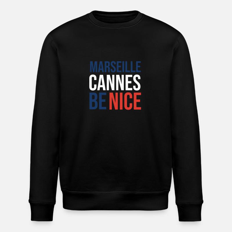 Marseille Cannes Be Nice - Sweat bio ROLLER Stanley/Stella Unisexe - noir