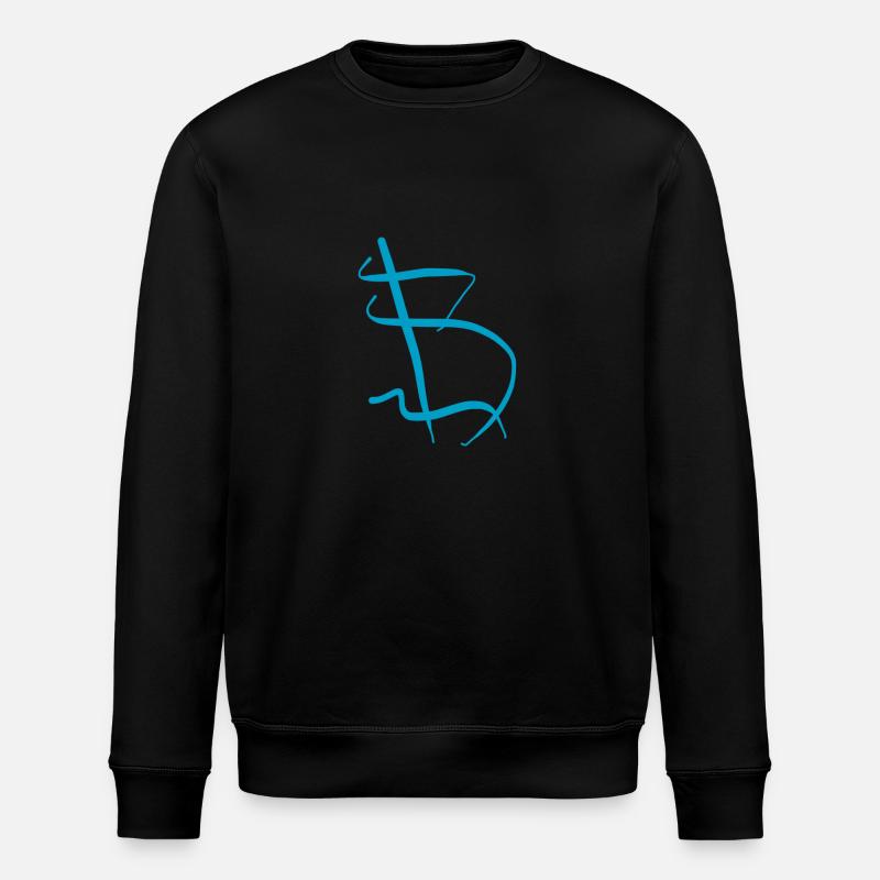 T-shirt B bleu sur noir - Sweat bio ROLLER Stanley/Stella Unisexe - noir