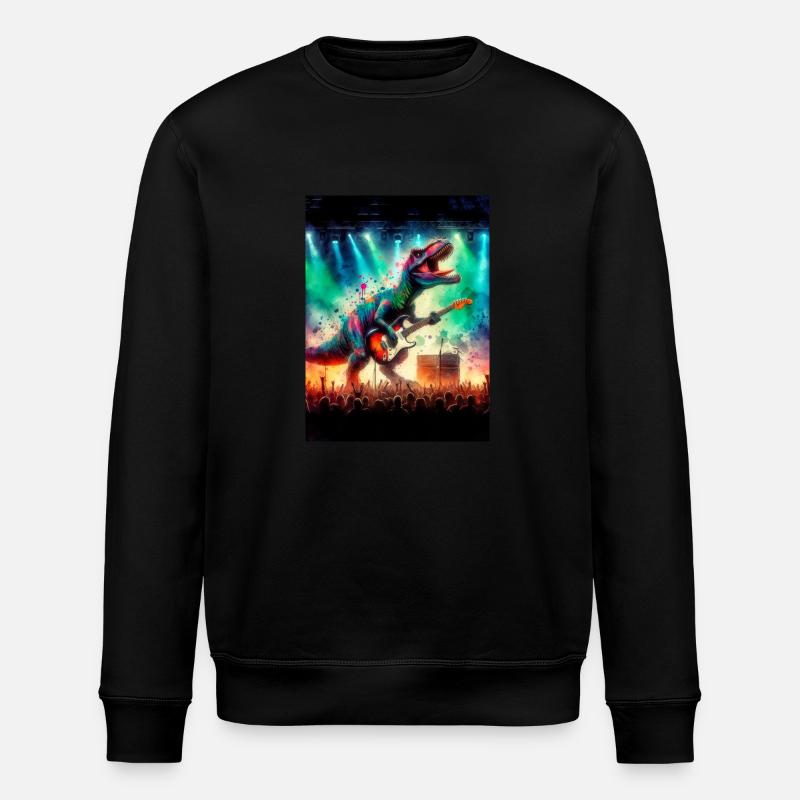 Dinosaurier im Konzert - Stanley/Stella Unisex Bio-Sweatshirt ROLLER - Schwarz