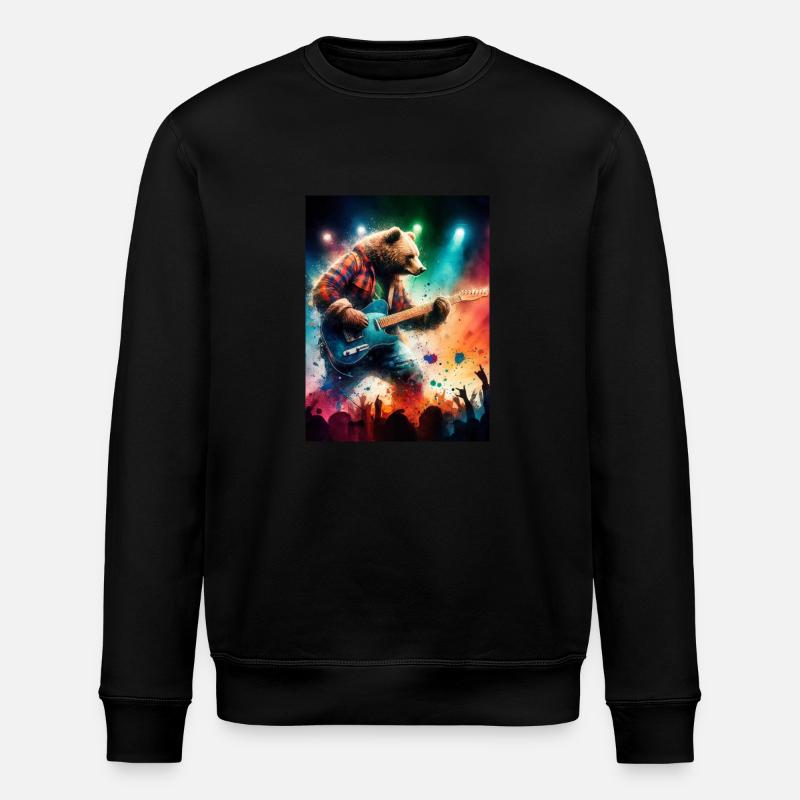 Bär im Konzert - Stanley/Stella Unisex Bio-Sweatshirt ROLLER - Schwarz