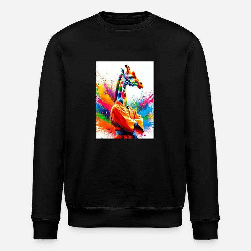 Karate Giraffe - Stanley/Stella Unisex Bio-Sweatshirt ROLLER - Schwarz