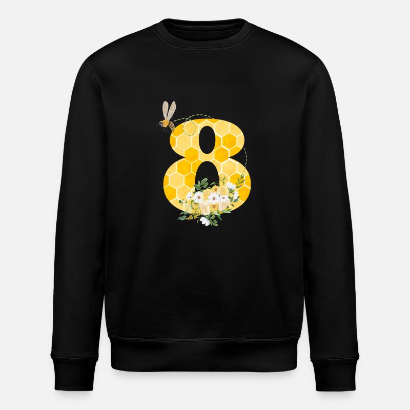 8th Anniversary Bee - Stanley/Stella ROLLER Unisex Organic Sweatshirt - black