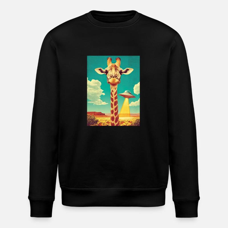 Girafe rétro avec OVNI - Sweat bio ROLLER Stanley/Stella Unisexe - noir