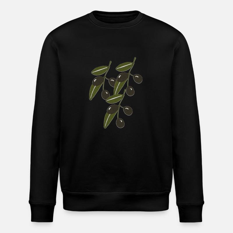 Olive Branches Impressionism - Stanley/Stella ROLLER Unisex Organic Sweatshirt - black