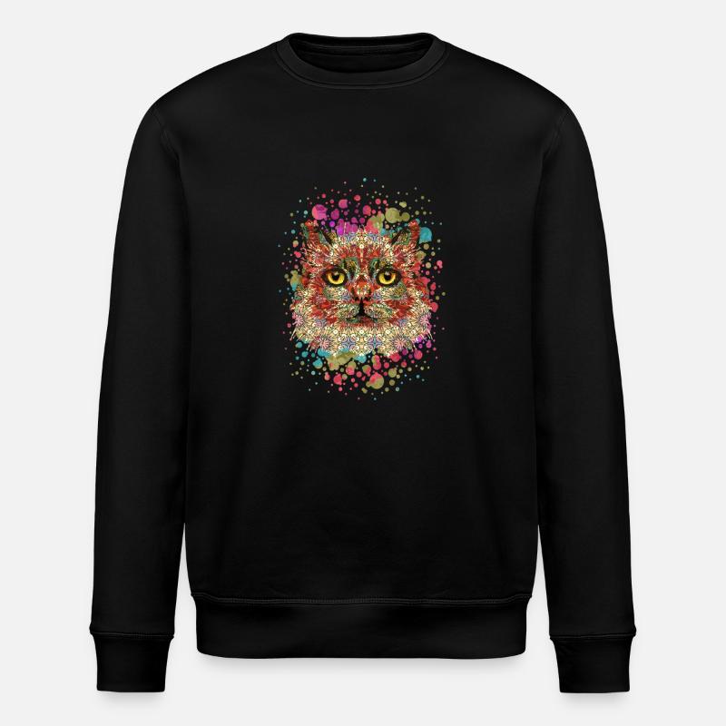 Katze - Stanley/Stella Unisex Bio-Sweatshirt ROLLER - Schwarz