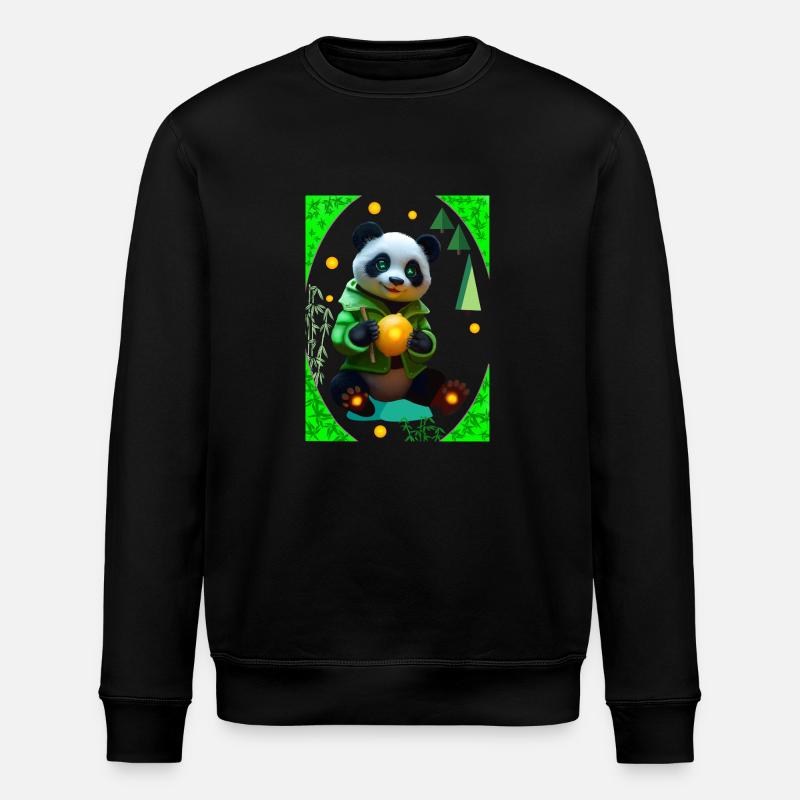 Cyber Lemon Panda - Stanley/Stella Unisex Bio-Sweatshirt ROLLER - Schwarz