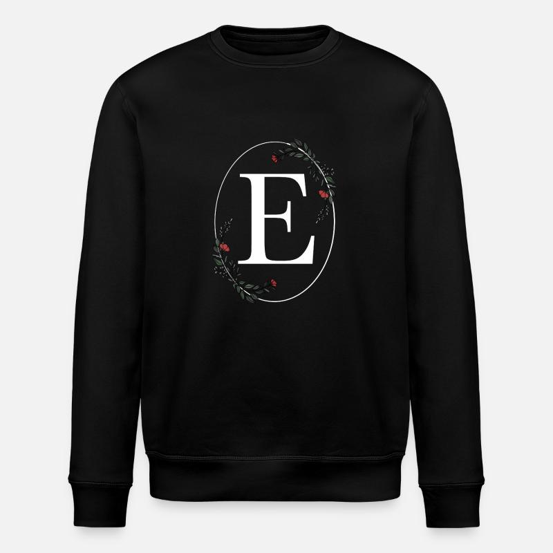 Letter E - Stanley/Stella ROLLER Unisex Organic Sweatshirt - black