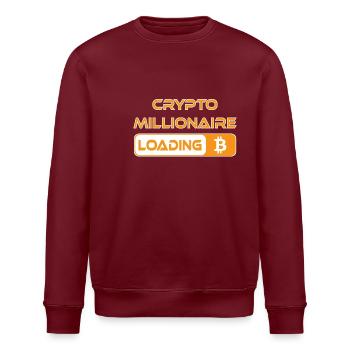 CRYPTO MILLIONAIRE LOADING BITCOIN - Stanley/Stella Unisex Bio-Sweatshirt ROLLER - Burgunderrot - Vorne - Nik (191cm)