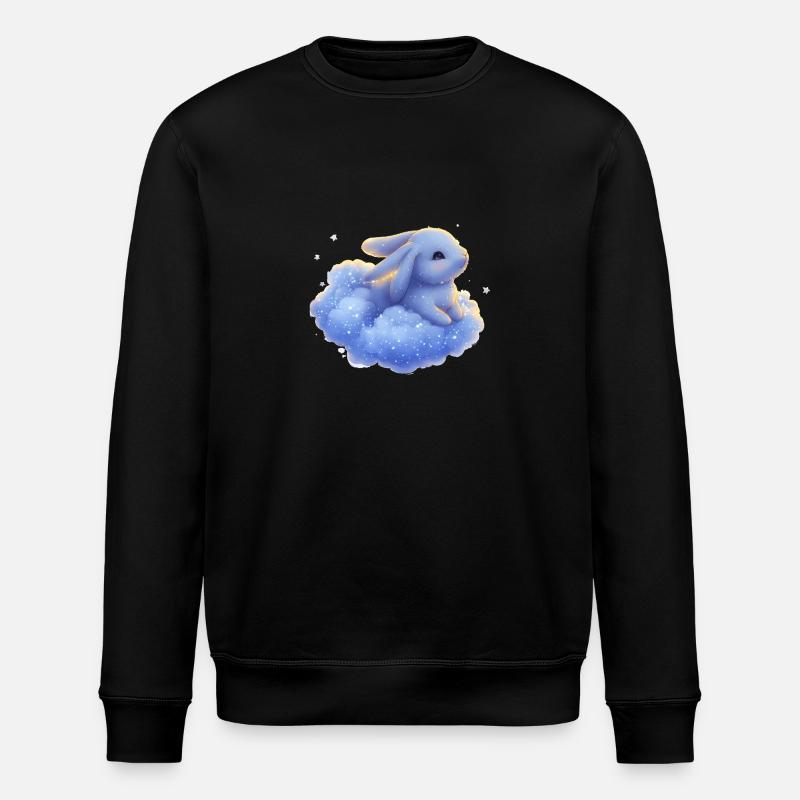 Hase auf Wolke - Stanley/Stella Unisex Bio-Sweatshirt ROLLER - Schwarz