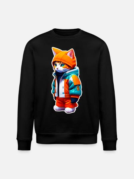 Chat de l’espace - Sweat bio ROLLER Stanley/Stella Unisexe - noir
