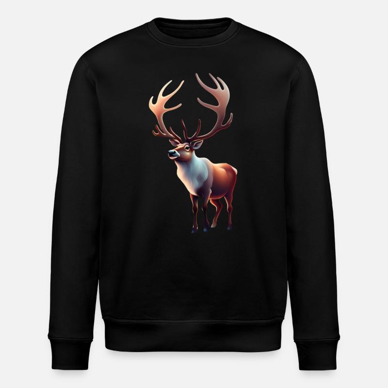 Weihnachtsmann Rentier - Stanley/Stella Unisex Bio-Sweatshirt ROLLER - Schwarz