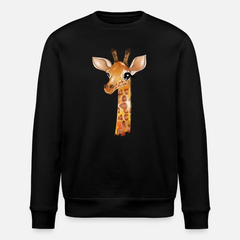 Dessin d'une girafe mignonne - Sweat bio ROLLER Stanley/Stella Unisexe - noir
