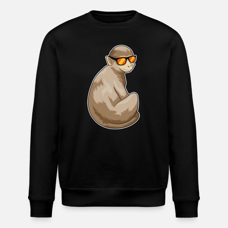 Monkey Sunglasses - Stanley/Stella ROLLER Unisex Organic Sweatshirt - black