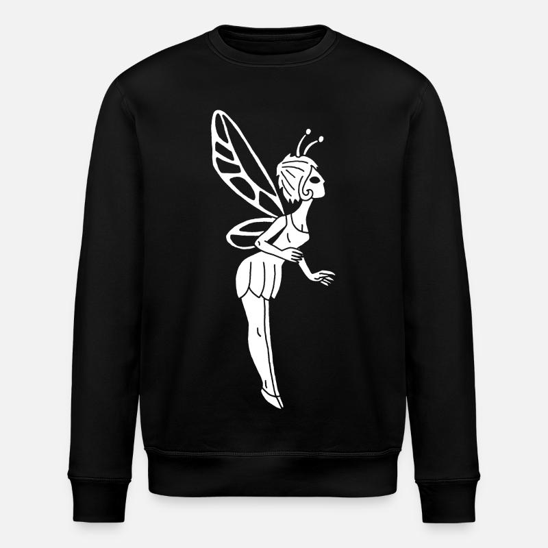 Glückliche weiße Fee - Stanley/Stella Unisex Bio-Sweatshirt ROLLER - Schwarz