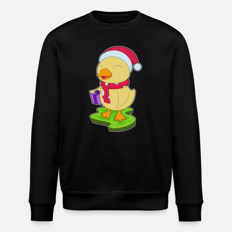 Duck Christmas Package - Stanley/Stella ROLLER Unisex Organic Sweatshirt - black
