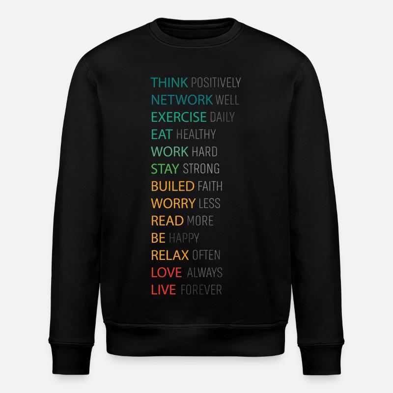 THINK POSITIVE - Stanley/Stella ROLLER Unisex Organic Sweatshirt - black