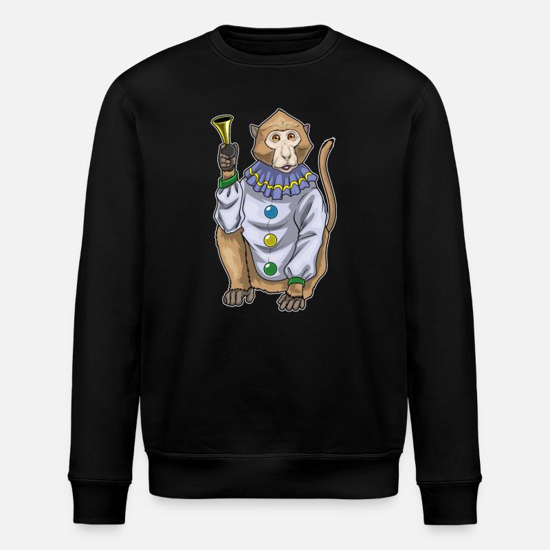 Affe Clown Hupe - Stanley/Stella Unisex Bio-Sweatshirt ROLLER - Schwarz
