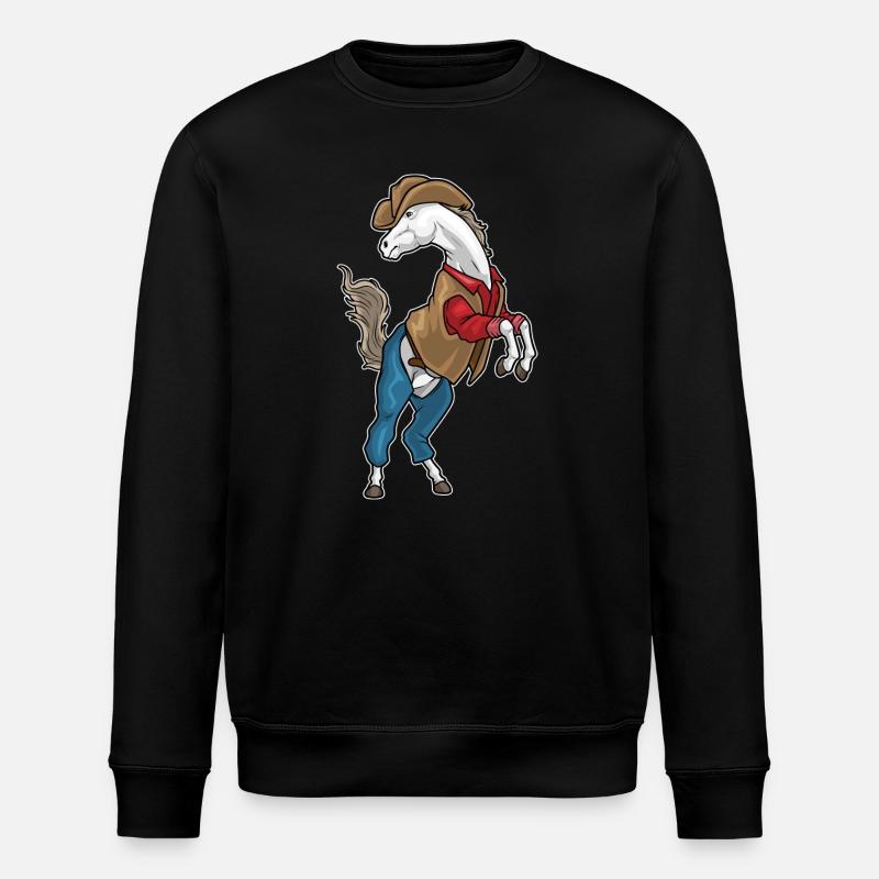 Pferd Cowboy Cowboyhut - Stanley/Stella Unisex Bio-Sweatshirt ROLLER - Schwarz