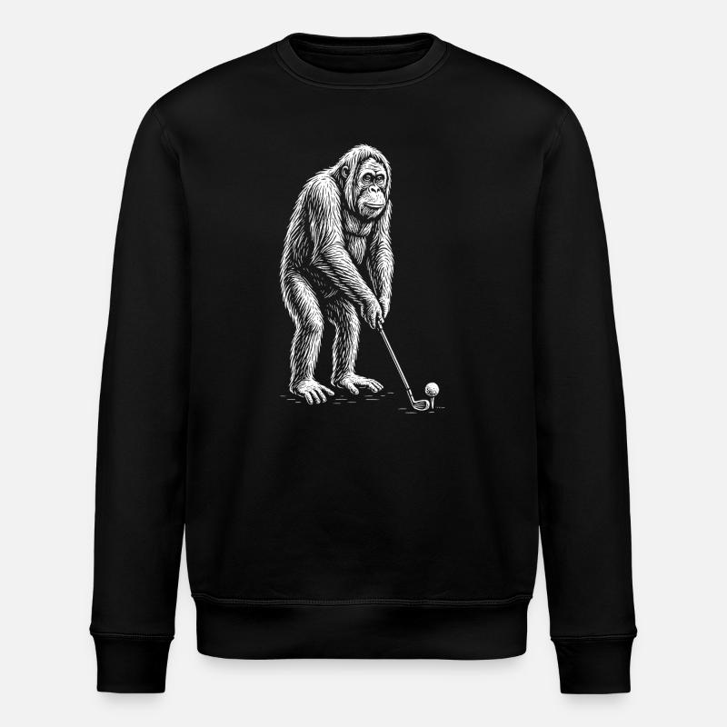 Orangutan Golf Putts - Stanley/Stella ROLLER Unisex Organic Sweatshirt - black