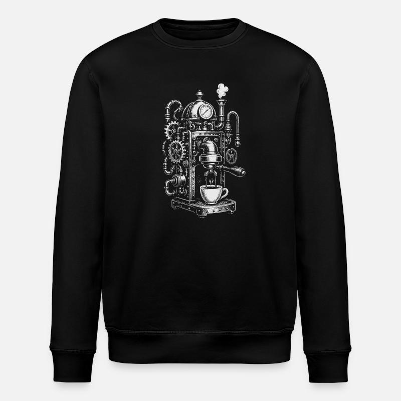 Steampunk Espresso Machine - Stanley/Stella ROLLER Unisex Organic Sweatshirt - black